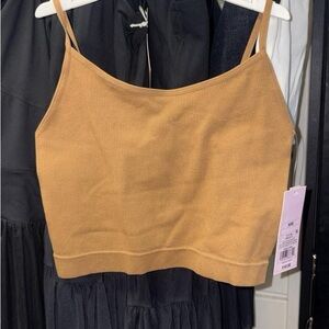 Wild Fable Camel Ribbed Crop Top
